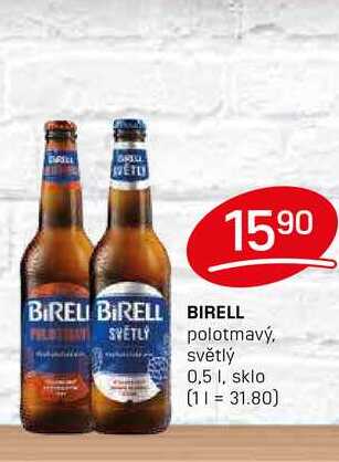 BIRELL SVĚTLÝ polotmavý, světlý 0,5l