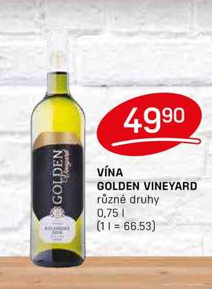 VÍNA GOLDEN VINEYARD různé druhy 0,75l