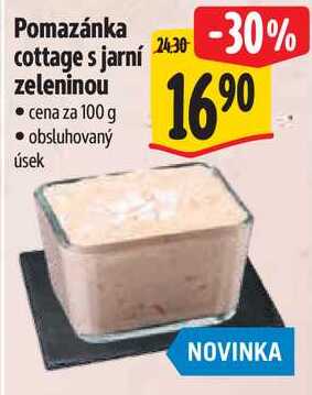 Pomazánka cottage s jarní zeleninou, cena za 100 g 