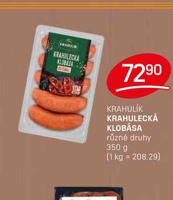 KRAHULECKÁ KLOBÁSA různé druhy 350 g 
