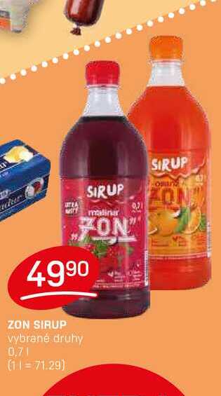 ZON SIRUP vybrané druhy 0,7l