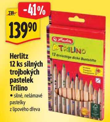 Herlitz 12 ks silných trojbokých pastelek Trilino 