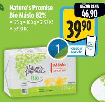 Nature's Promise Bio Máslo 82%, 125 g