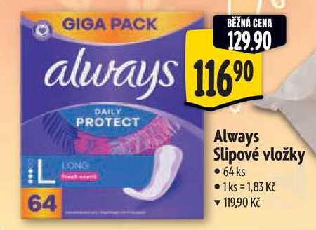 Always Slipové vložky, 64 ks 