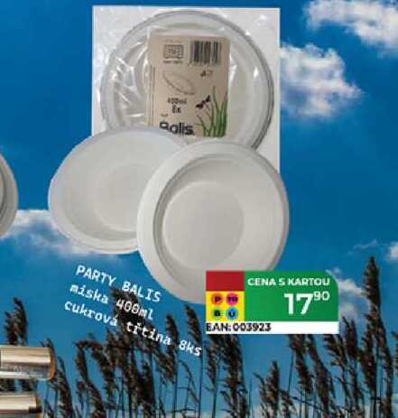 PARTY BALIS miska 400ml 1790 cukrová třtina 8ks  