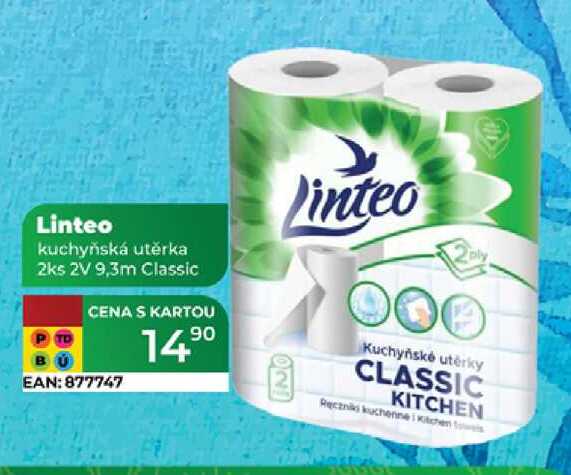 Linteo kuchyňská utěrka 2ks 2V 9,3m Classic 