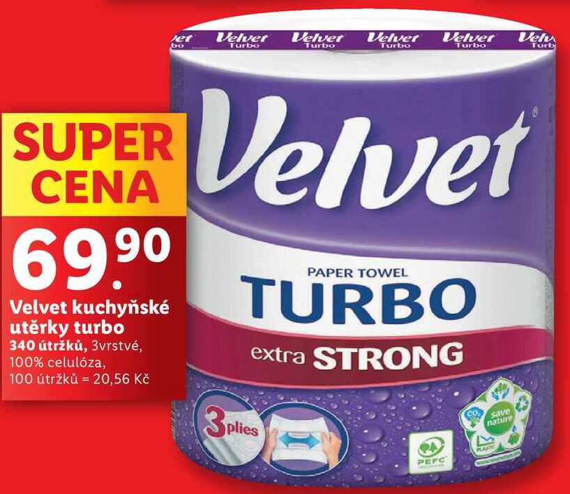 Velvet kuchyňské utěrky turbo