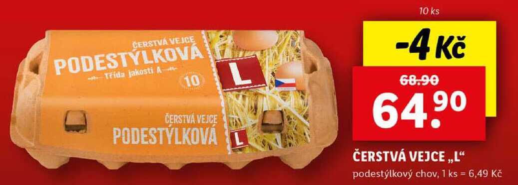 ČERSTVÁ VEJCE „L“ podestýlkový chov, 10 ks