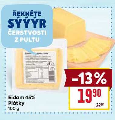 Eidam 45% Plátky 100 g