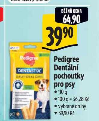  Pedigree Dentální pochoutky pro psy 110 g  