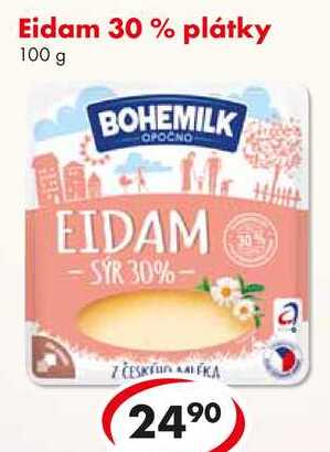 Eidam 30 % plátky, 100 g 