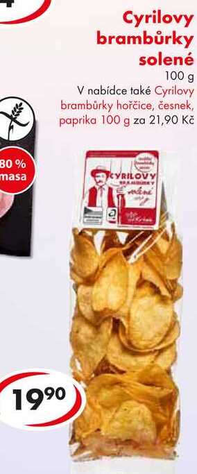 Cyrilovy brambůrky solené, 100 g 