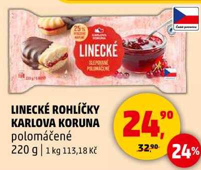 LINECKÉ ROHLÍČKY KARLOVA KORUNA polomáčené, 220 g  