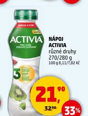 ACTIVIA NÁPOJ, 270/280 g 