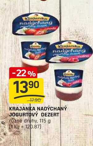 KRAJANKA NADÝCHANÝ JOGURTOVÝ DEZERT různé druhy, 115 g 