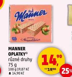 MANNER OPLATKY různé druhy, 75 g  
