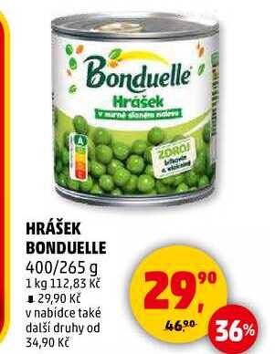 HRÁŠEK BONDUELLE 400/265 g 
