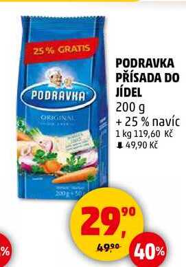 PODRAVKA JÍDEL ORIGINAL, 200 g +25% navíc 