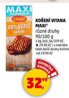 KOŘENÍ KOŘENÍ VITANA MAXI různé druhy, 90/100 g 