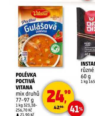 POLÉVKA POCTIVÁ VITANA mix druhů, 77-97 g  