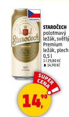 STAROČECH polotmavý ležák, 0,5 l 