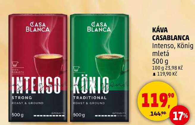KÁVA CASABLANCA Intenso, König mletá, 500 g 