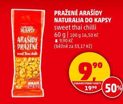 PRAŽENÉ ARAŠÍDY NATURALIA DO KAPSY sweet thai chilli, 60 g 