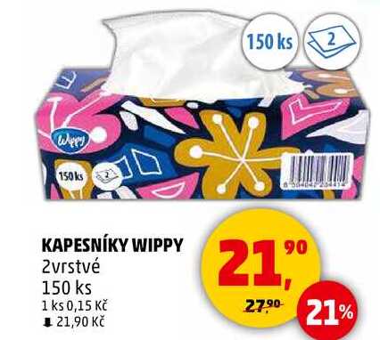 KAPESNÍKY WIPPY 2vrstvé, 150 ks 