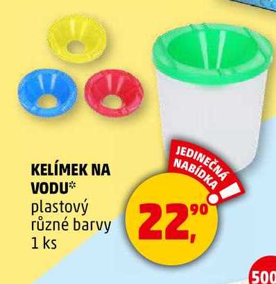 KELÍMEK NA VODU plastový různé barvy, 1 ks  