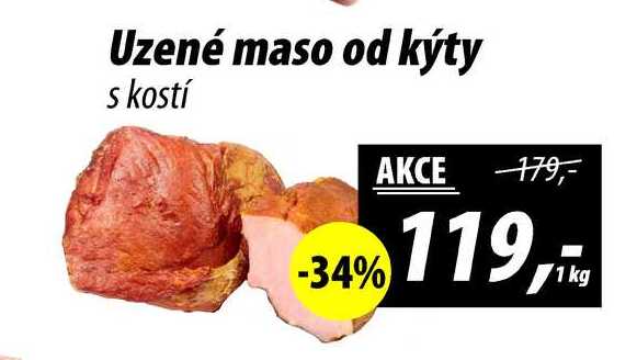 Uzené maso od kýty s kostí, 1 kg 