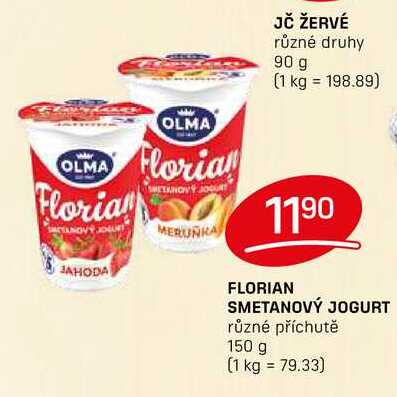 FLORIAN SMETANOVÝ JOGURT různé příchutě 150 g 