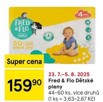 Fred & Flo Dětské pleny, 44-60 ks, více druhů