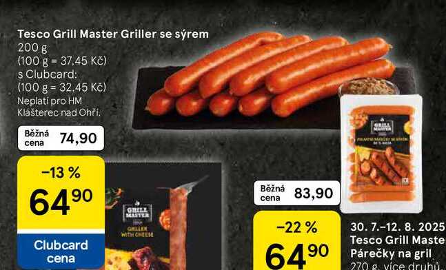 Tesco Grill Master Griller se sýrem, 200 g 