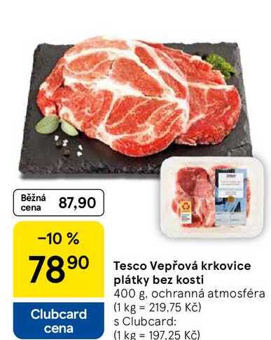 Tesco Vepřová krkovice plátky bez kosti, 400 g