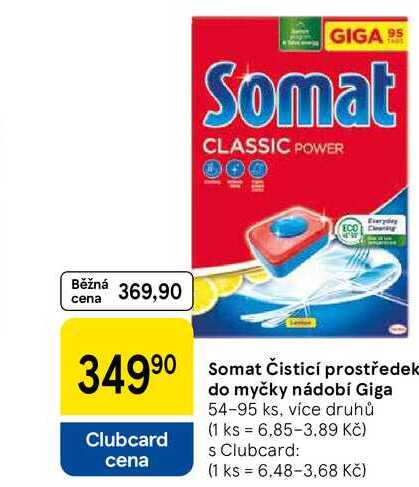 Somat Čisticí prostředek do myčky nádobí Giga, 54-95 ks, více druhů 