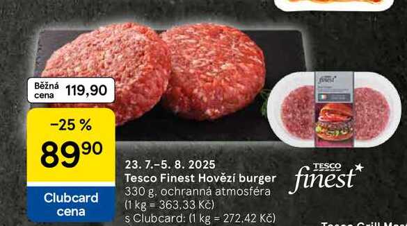 Tesco Finest Hovězí burger finest, 330 g 