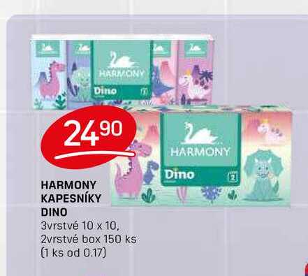 HARMONY KAPESNÍKY DINO 3vrstvé 10 x 10, 2vrstvé box 150 ks 