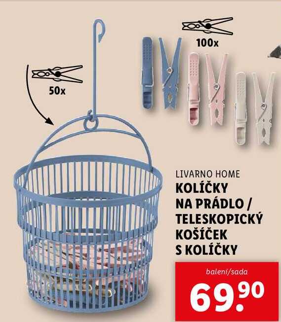 KOLÍČKY NA PRÁDLO/TELESKOPICKÝ KOŠÍČEK S KOLÍČKY
