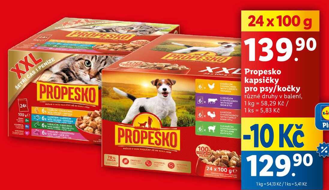 Propesko kapsičky pro psy/kočky, 24x 100 g