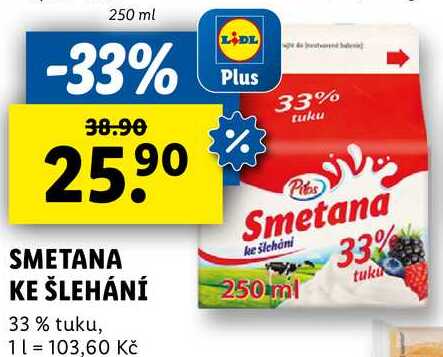 SMETANA KE ŠLEHÁNÍ, 250 ml