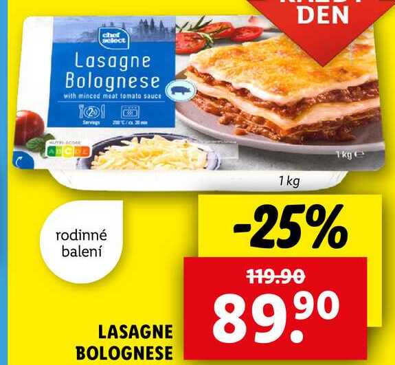 LASAGNE BOLOGNESE, 1 kg 