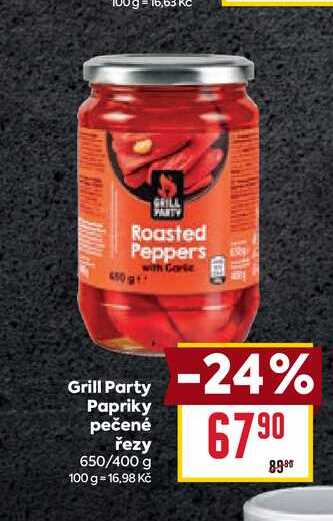 Grill Party Papriky pečené řezy 650/400 g 
