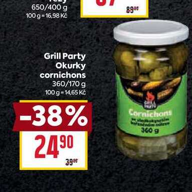 Grill Party Okurky cornichons 360/170g