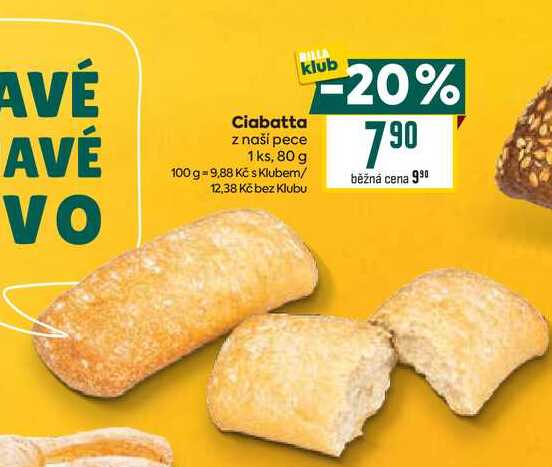 Ciabatta z naší pece 1 ks, 80 g 