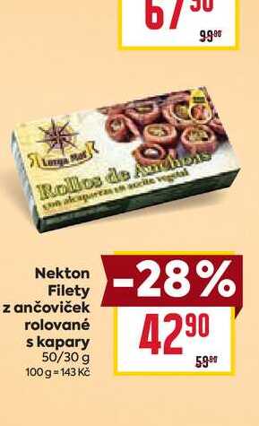 Nekton Filety z ančoviček rolované skapary 50/30 g