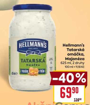 Hellmann's Tatarská omáčka, Majonéza 625 ml
