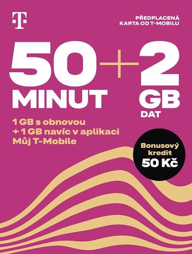 SIM karta 50 minut + 2 GB dat, 1 KS