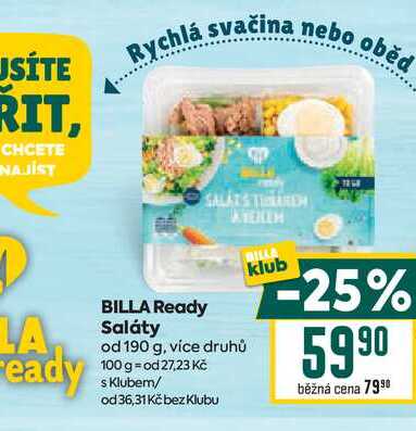 BILLA Ready Saláty od 190 g 