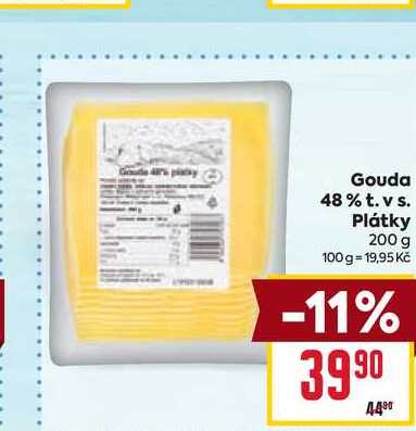 Gouda 48% t. v s. Plátky 200 g 