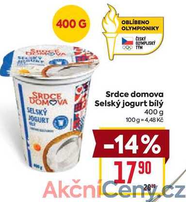 Srdce domova Selský jogurt bílý SELSKY 400 g 